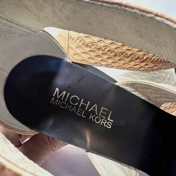 Michael Michael Kors-Women's Tan/Camel Leather-3 3/4" Heels-Unique 7 1/2-Zipper - Picture 10 of 16